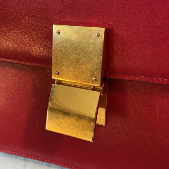 SOLD CÉLINE Calfskin Box Bag | Red | Medium - Picture 7 of 16